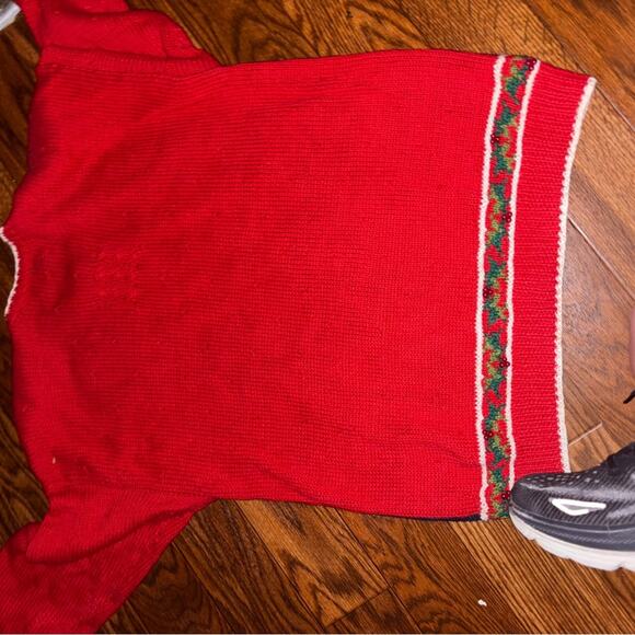 Vintage Marisa Christina 1992 Red Christmas Knit Winter Ugly Sweater Size M - Picture 3 of 3